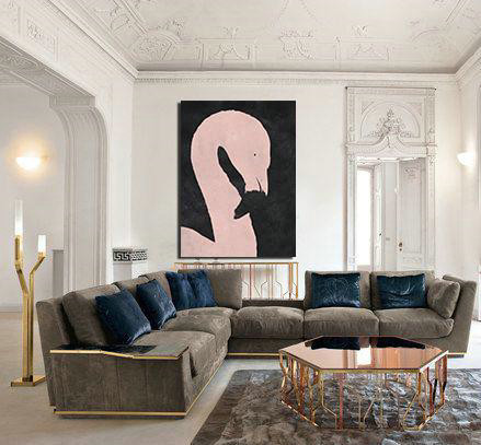 Original Abstract Painting Extra Large Canvas Art,Hand-Painted Black And White Minimal Painting On Canvas,Acrylic Painting Wall Art